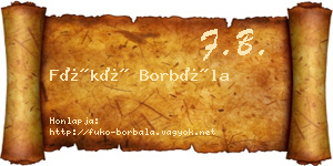 Fükő Borbála névjegykártya